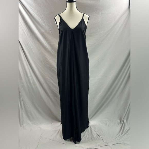 Boho Wide Leg Cami Jumpsuit With Pockets Black - Picture 5 of 7